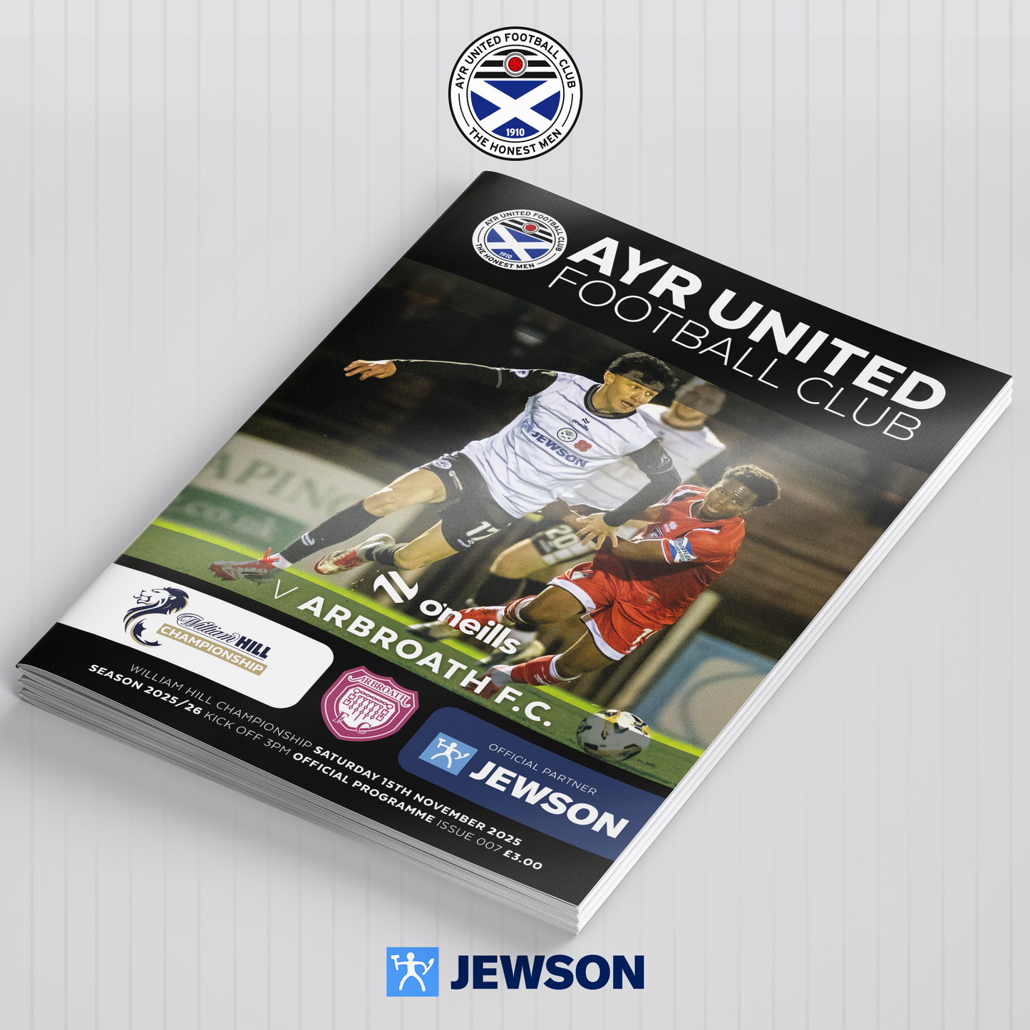 Match Programme - Ayr United vs Arbroath - 15/11/25