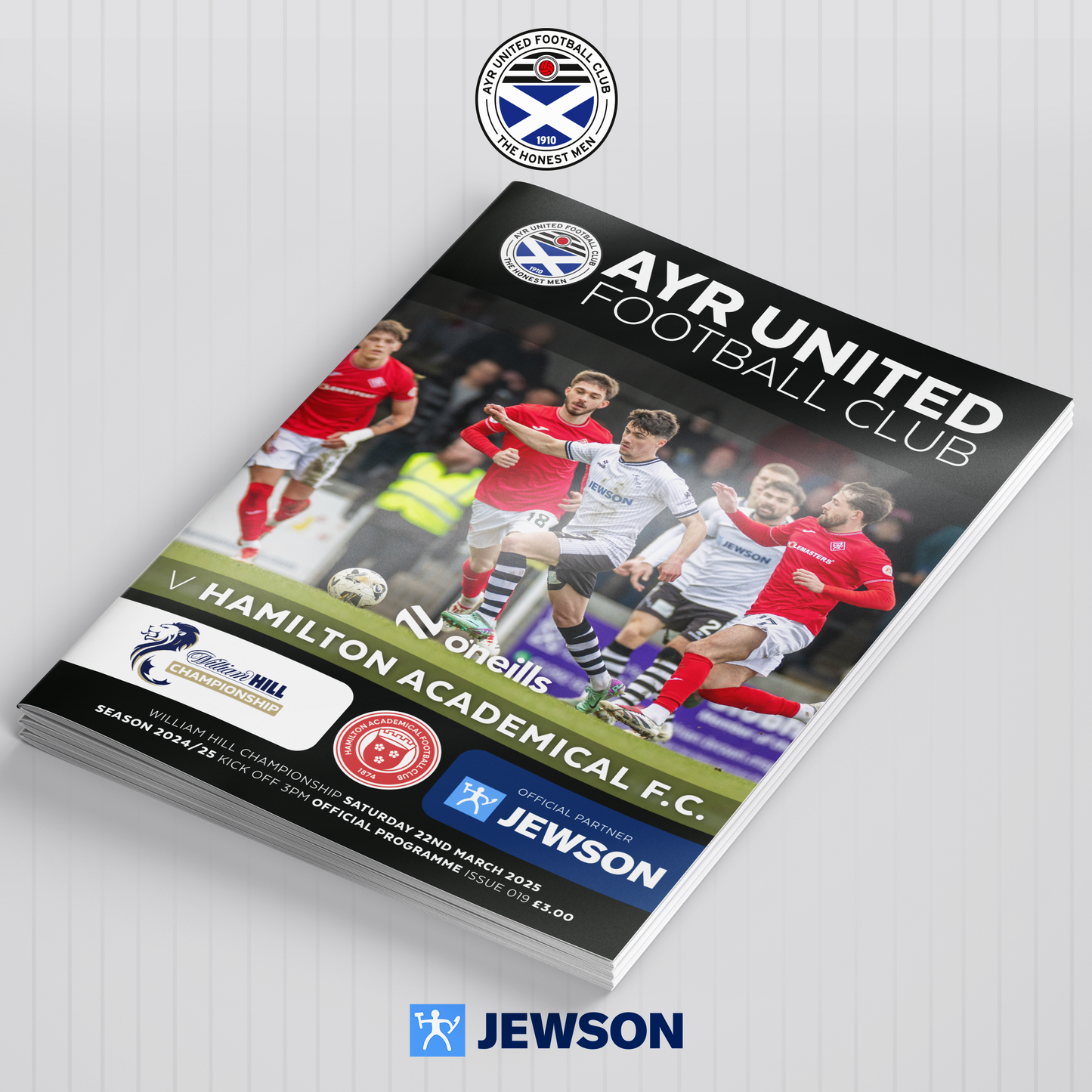 Match Programme - Ayr United v Hamilton - 22/03/25